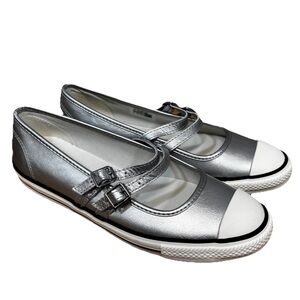 Converse All Star Dainty Mary Jane Strap Shoes - Silver (A12201C) Sz 7